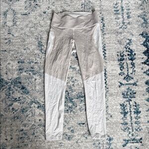 Outdoor Voices Tech Sweat Tan and Cream Leggings